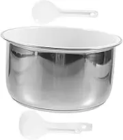 FUNOMOCYA 1 Set Rice Cooker Liner Non-stick Rice Cooker Pot Metal Inner Cooking Pot Nonstick Cooking Pan Nonstick Inner Container Steaming Basket Cake Prep Bowl Stainless Steel