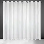 Eurofirany Lucy Voile Curtain, Sheer Curtain with Eyelets - 1 Unit, Bedroom, Living Room, Kitchen, W138 x L98, White