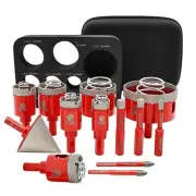 Diamond Core Drill Bit Set - FOCSTOL Diamond Hole Saw Kit for Porcelain Ceram...