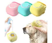 3 Pack Soft Silicone Dog Brush Pet Shampoo Massage Bath Brush