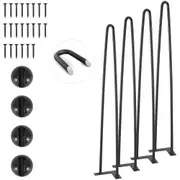 VEVOR 711.2MM Hairpin Furniture Legs, Metal Home DIY Projects for Nightstand, Coffee Table, Desk, 226.8KG Load Capacity with Rubber Floor Protectors,