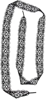 [COMPUKAS] 1 Pair Floral Pattern Lace Trim Shoelaces Elastic Ribbon Decorative Shoelaces for Stylish Footwear Black Lace Ribbon Trim for Unique