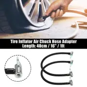 2pcs 16" Lock Air Chuck with Hose for Standard Tire Valve Thread No Air Release