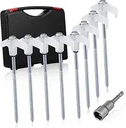 DECOMELODY 20Pcs Glow Dark Tent Stakes Heavy Duty Steel Camping Pegs Screw for Outdoor Tents Easy to Use and Reliable for All Camping Adventures