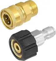 High Pressure Washer Adapter Quick Disconnect Kit M22 Male and Female Thread 3/8in Quick Coupling Adapter
