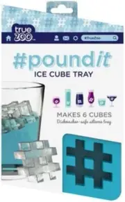 TrueZoo #Pound It Silicone Mold and Ice Cube Tray, Makes 6 Cubes Novelty Ice