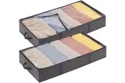 Foldable Underbed Storage Bags - Set of 2, Grey