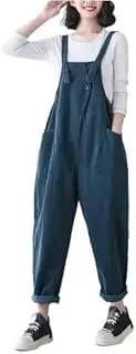 [YiKeGuiHuaShu] Japanese Retro Corduroy Overalls for Women in Autumn and Winter Loose Little Harem Casual Trousers