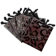 10 Pcs Glossy Leopard Spot Coating Gift Tote Bags for Gifts, Presents, Party...