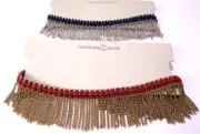 Nordstrom Treasure and Bond Sead Bead Fringe Choker Necklace NWT 89 Set Blue TAN