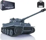 wheelfun 1/16 7.0 Henglong German Tiger I RC Tank 3818 Turret Side Light Smoking MinigunTanks for Hobby BB Shooting Airsoft Tank That Shoot Model for Adult