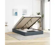 Ottoman bed frame dark grey double velvet storage lift mechanism comfort