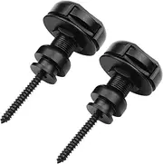 2Pcs Guitar Strap Locks Metal Security Quick Release Strap Buttons Retainer Silver for Acoustic Electric Guitars Bass Black