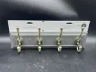 THRESHOLD Wall Hooks, Coat Rack, Hook Rail, Walnut Wood & Soft Iron, 16"