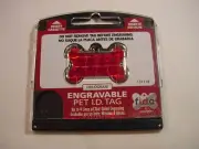 NEW - FIDO ENGRAVABLE PET I.D. TAG - RED DOG BONE