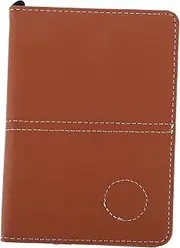 Alasum Golf Scoring Book Golf Accessories Small Record Notebook Portable Scorecards Holder Score Card Holder Portable Scorebook Pu Light Brown