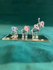 Handcrafted Glass Elephant Train Figurine Decorated With Swarovski Crystals