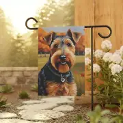 Welsh Terrier Dog Fall Halloween Garden Flag