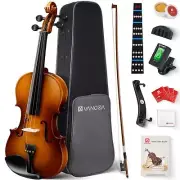 Vangoa Violin 4/4 Full Set Adults Beginners, Professional Fiddle Four Quarter Si