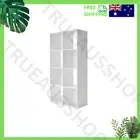 White 8-Cube Storage Unit 122cm High Particle Board Versatile Display Shelves