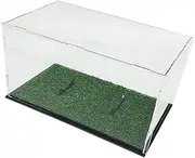 Acrylic Football Display Case Acrylic Display Case Dustproof Memorabilia Ball Holder for Collectibles Figures Toy Diecast Car, with Grass