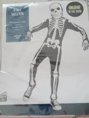 X-Ray Skeleton Costume Glow in The Dark Medium Med M 8 10 Boys Child Halloween