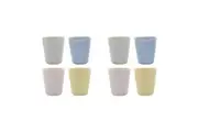 8pc Ecology Ottawa Stoneware Latte Cup 250ml Oyster Blue Blush & Lemon