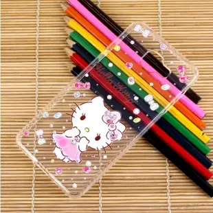 【Hello Kitty】Samsung Galaxy A7(2016) 彩鑽透明保護軟套