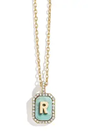 BaubleBar Initial Pendant Necklace in Turquoise-R at Nordstrom One Size