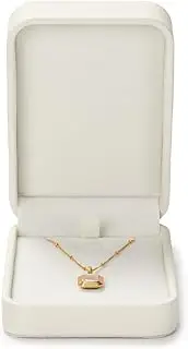 Woodten White Necklace Box Leather Jewellery Box Jewellery Gift Box for Women Necklace Pendant Box Wedding/Proposal Jewellery Box