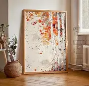 Birch Tree Watercolor Painting Nature Inspired Wall Art Print Japandi Style Birch Tree Art Dopamine Decor Bedroom Living Dining Room