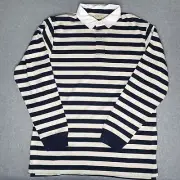RM Williams Rugby Mens Size XL Blue Cream Shirt Long Sleeve Jumper Tweedale