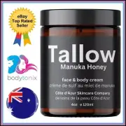 WHIPPED TALLOW + MANUKA HONEY CREAM Moisturiser Dry Skin Anti Aging Cream 120ml