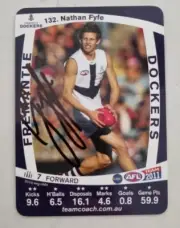 NATHAN FYFE FREO DOCKERS AFL SIGNED TEAMCOACH CARD FOOTBALL SELECT NAT NATE