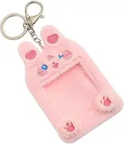 Gogogmee Sturdy Animal Card Holder Keychain Plush Postcards Holder