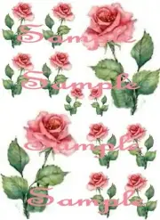 Shabby Roses Pink Whimsy Waterslide Decals