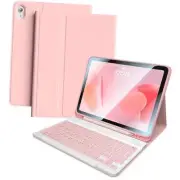for iPad 11th 10th Generation Case with Keyboard 10.9 inch Wireless Normal Pink