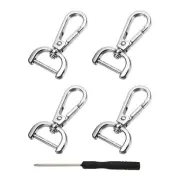 Detachable Snap Hook, 3/4 Inch Swivel Clasp for Purse (4 Pack, Silver White)