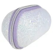 Clinique Glitter Purple Lavender Sunglasses Make Up Brush Travel Case Zip NWOT