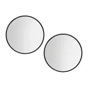 Embellir 2 Wall Mirror Makeup 70cm Home Decor Framed Mirrors Bathroom Round Black