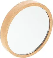 ERINGOGO Bamboo Cosmetic Mirror Light up Mirror for Makeup Vanity Mirrors Hand Mirror Makeup Light Mirror Portable Small Round Mirror Small Mirrors Mirror Handheld Mini Mirrors Bamboo Glass