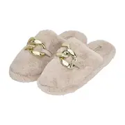 Annabel Trends Womens Closed Toe Indoor Luxe Mule Soft Slippers - Taupe