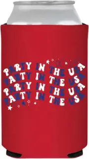 American 12oz, Party In The US, Red w/ Blue & White Lettering, Foam