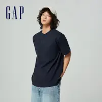 在飛比找蝦皮商城優惠-Gap 男裝 Logo純棉圓領短袖T恤 厚磅密織水洗棉系列-