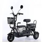 Travel Mobility Scooter 2 Seats,Folding Electric Mobility Scooter 3 Wheel Compact Electric Powered Scooter Mobility Vehicle with Adjustable Cushioned Seat for Elderly Adults Seniors(B)
