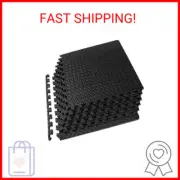 ProsourceFit Puzzle Exercise Mat ½ in, EVA Interlocking Foam Floor Tiles for Hom