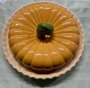 Vintage Pumpkin Pie Recipe Dish Ceramic Fall Baking Pie Plate With Lid 11”día