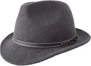 [Jacaru] 1848 Men's Australian Wool Crushable Travel Genuine Trilby Fedora Hat