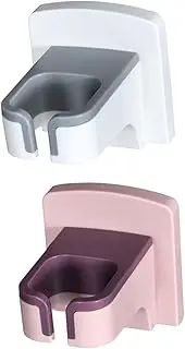 Healeved Pcs Wall-mounted Hair Dryer Holders Abs Material Space-saving Design White Pink for Bathroom
