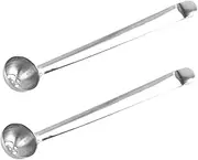 DONFAMDS 2Pcs Stainless Steel Olive Spoon Strainer Tool Long Handle Cherry Spoon for Jars Serving Kitchen Utensil for Home Bar Parties Catering